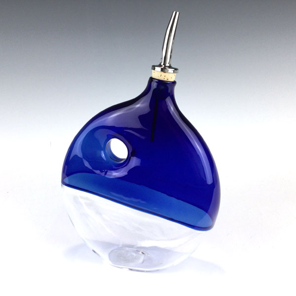Blue Olive Oil Dispenser by Boise Art Glass - Image 2